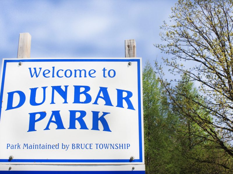 Bruce Township Dunbar Park Sign